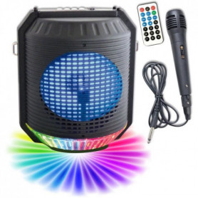 INOVALLEY HP74BTH - Enceinte lumineuse karaoké Bluetooth 20W - Lumiere LED multi 33,99 €