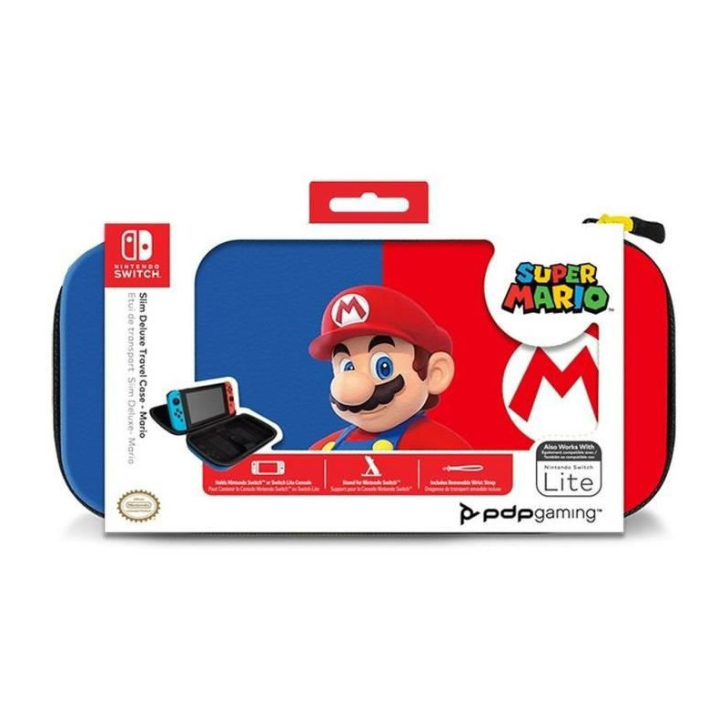 Image secondaire de PDP Slim Deluxe: Power Pose Mario Boîtier robuste Nintendo Bleu, Rouge