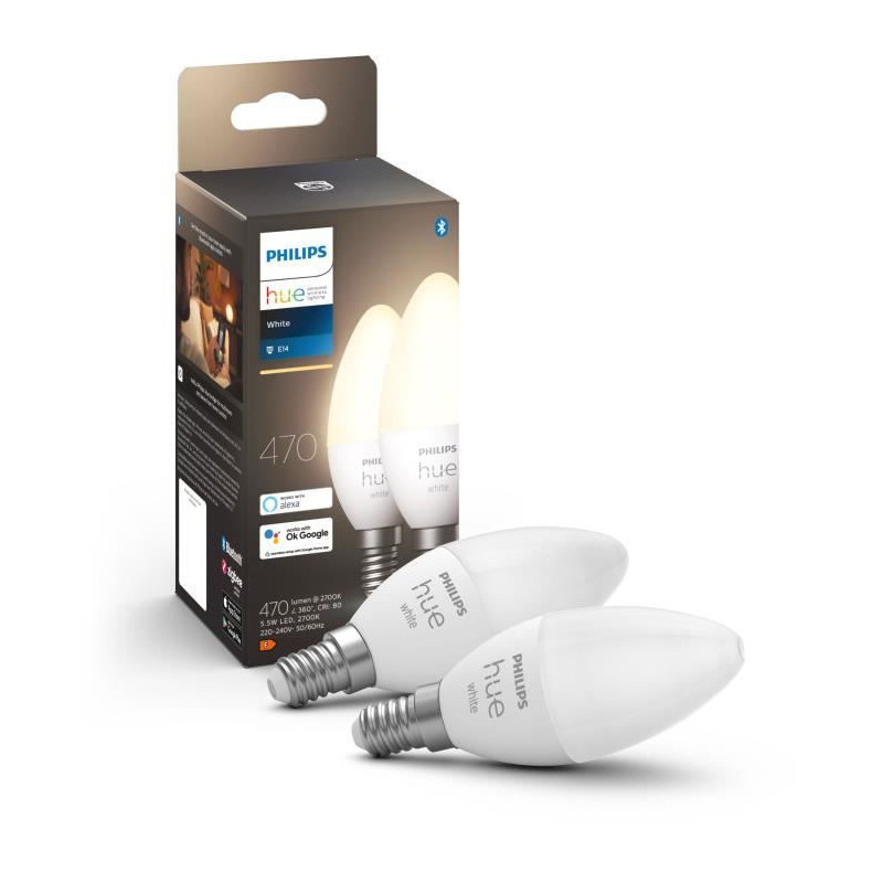 Image secondaire de Philips Hue White Flamme - Ampoule connectée E14 - (pack de 2)