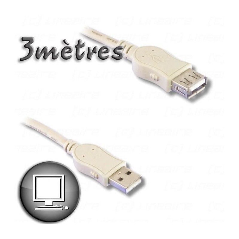 Câble Rallonge à USB Lineaire PCUSB211E 3 m