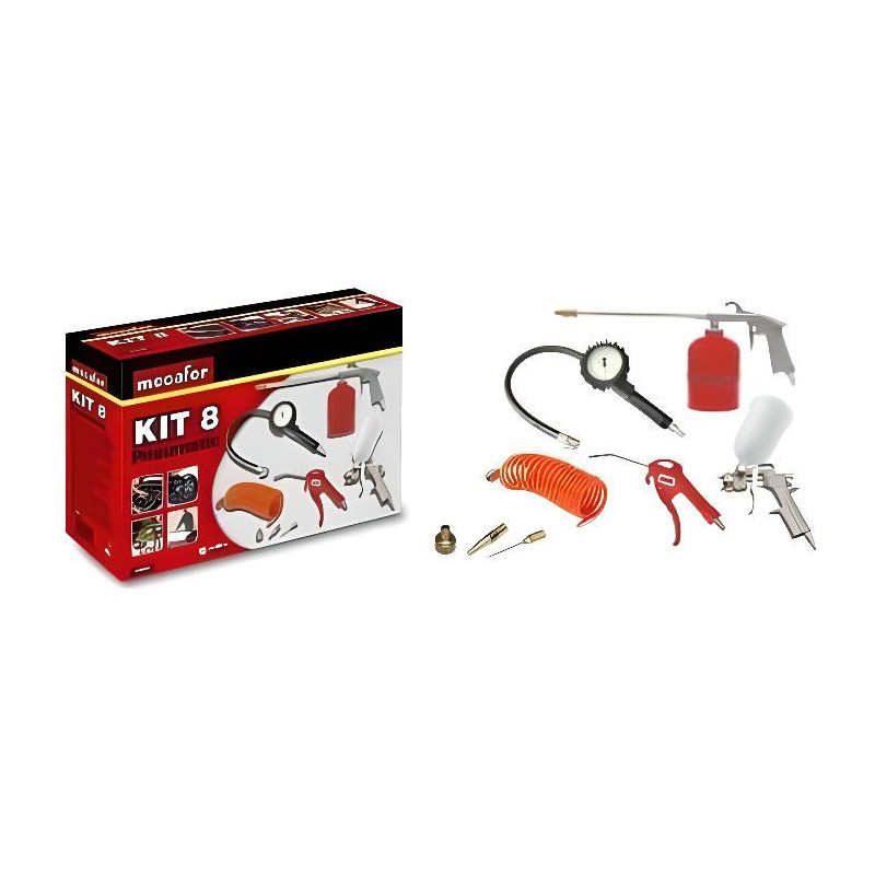 Kit d'accessoires pour compresseur d'air Mecafer 8 Pièces