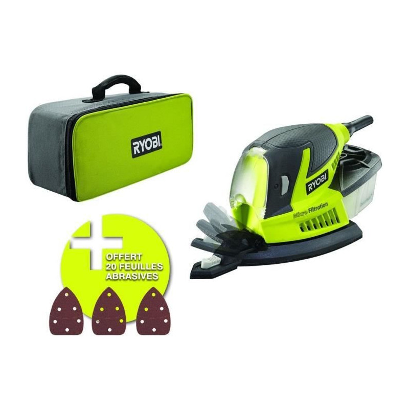 Ponceuse excentrique Ryobi Triangulaire 100 W