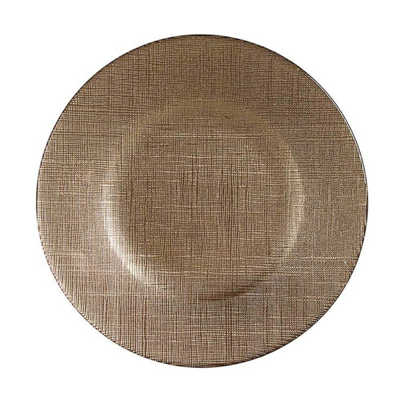 Assiette plate Doré verre 21 x 2 x 21 cm