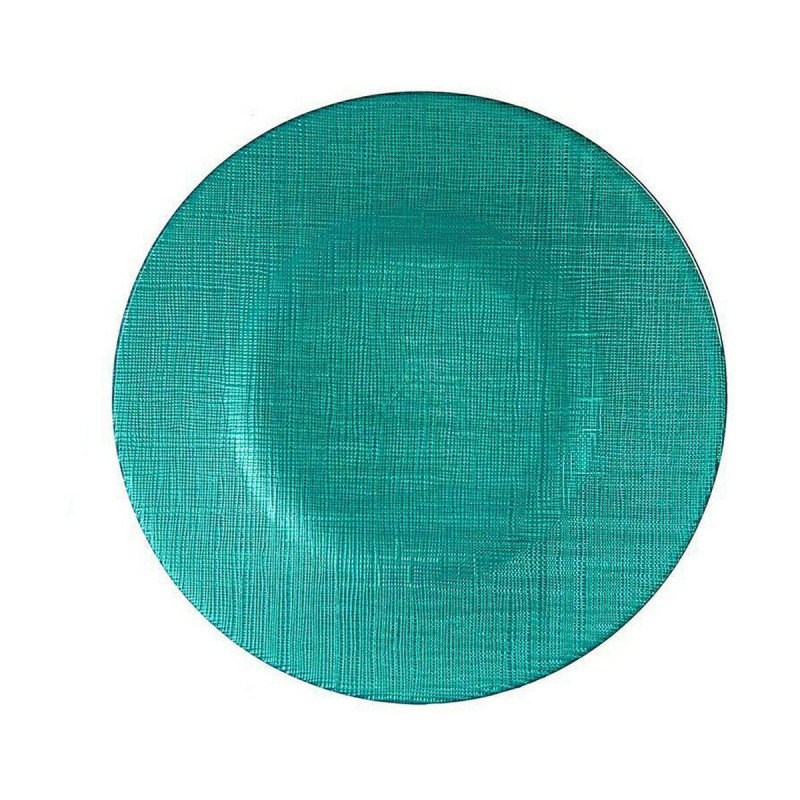 Image secondaire de Assiette plate Turquoise verre 6 Unités (21 x 2 x 21 cm)