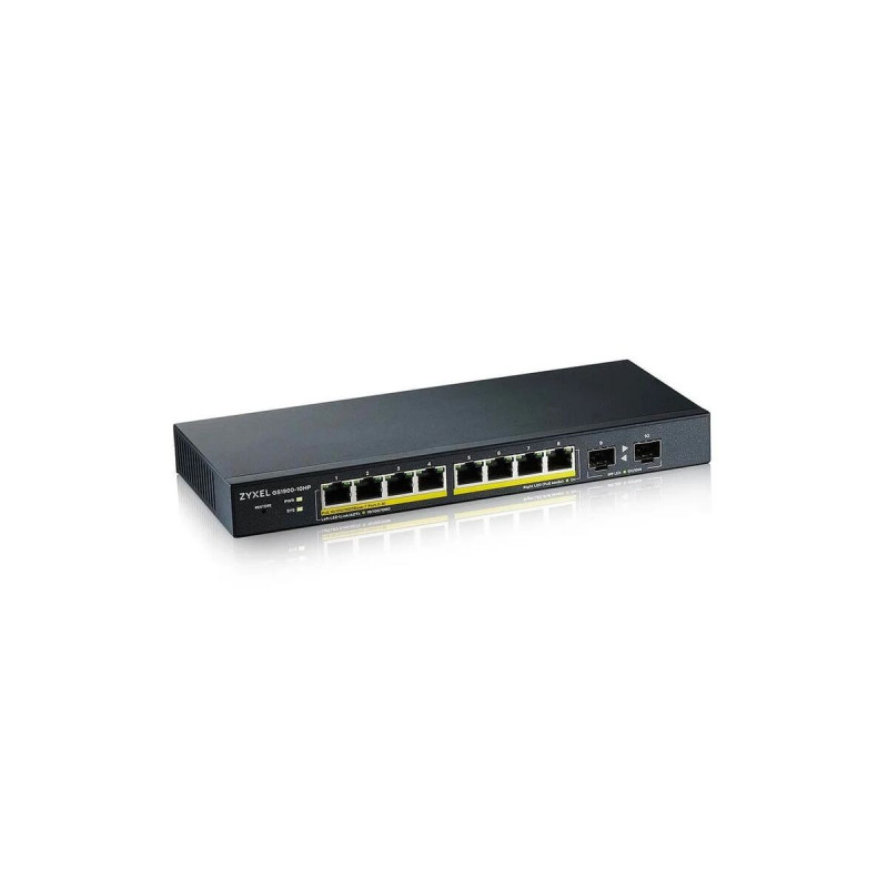 Zyxel GS1900-10HP Géré L2 Gigabit Ethernet (10/100/1000) Connexion Ethernet, supportant l'alimentation via ce port (PoE) Noir