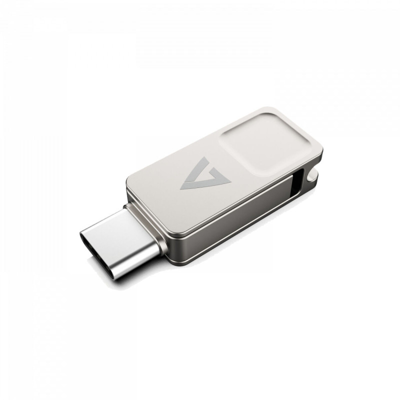 V7 VF3128GTC lecteur USB flash 128 Go USB Type-A / USB Type-C 3.2 Gen 1 (3.1 Gen 1) Argent