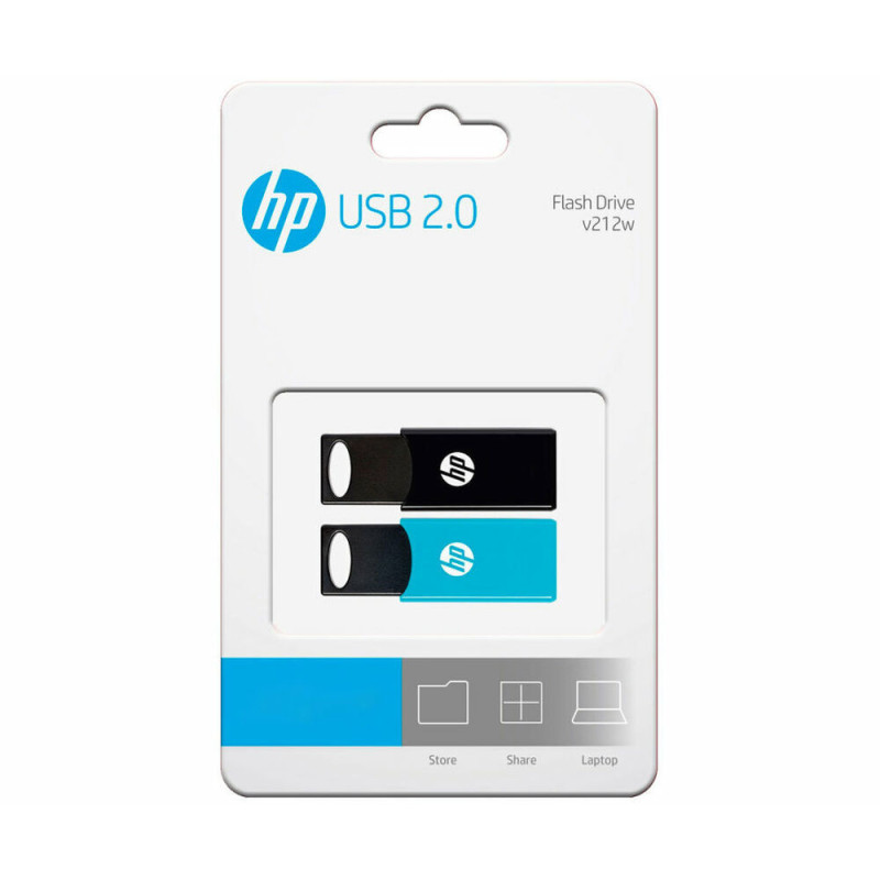 HP v212w lecteur USB flash 64 Go USB Type-A 2.0 Noir, Bleu