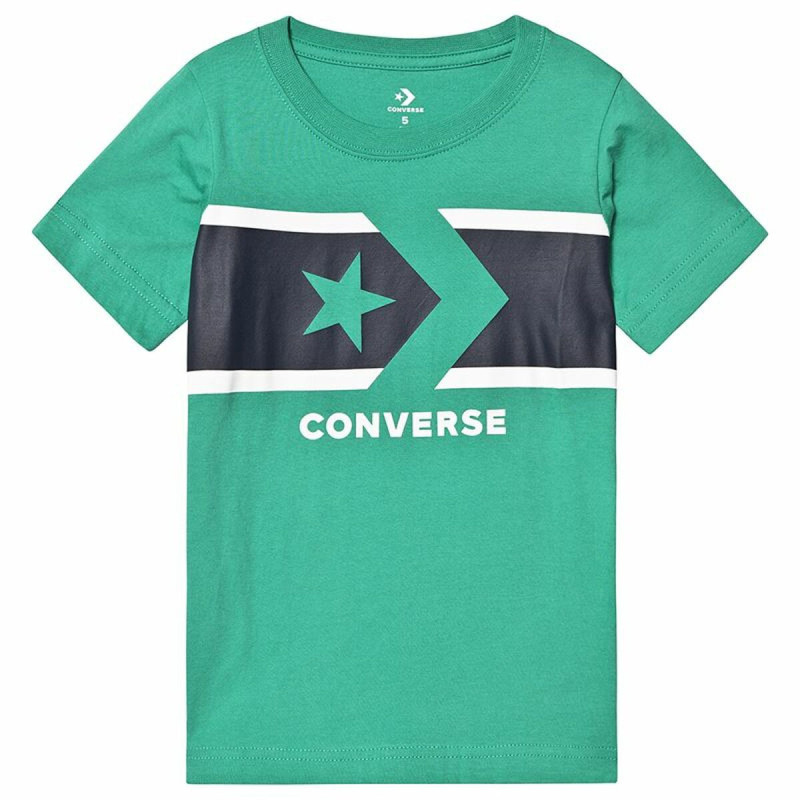 Image secondaire de T shirt à manches courtes Enfant Converse Stripe Star Chevron Vert