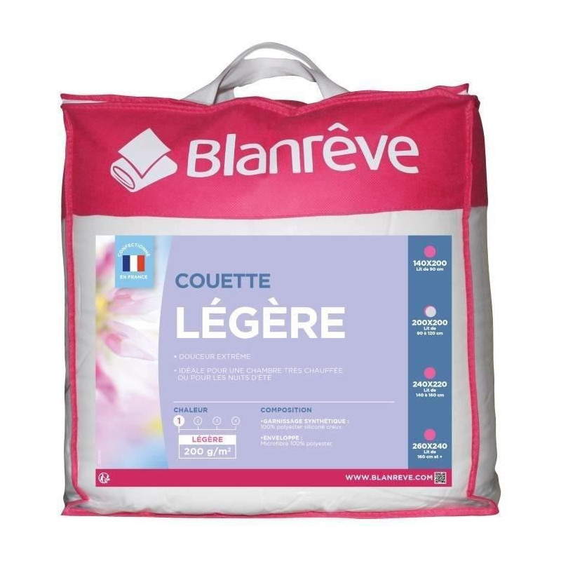 Couette légère Blanreve Léger Microfibre Blanc 200 x 200 cm