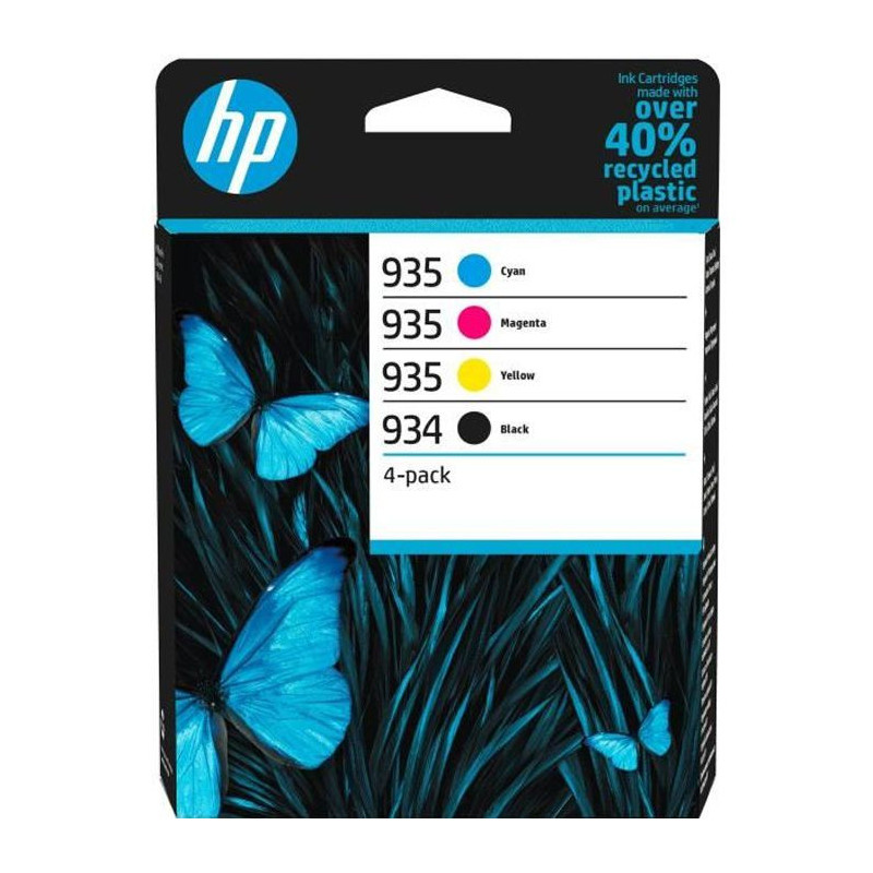 HP 934 Pack de 4 cartouches d'encre noire/ 935 Pack de 4 cartouches d'encre cyan/magenta/jaune authentiques