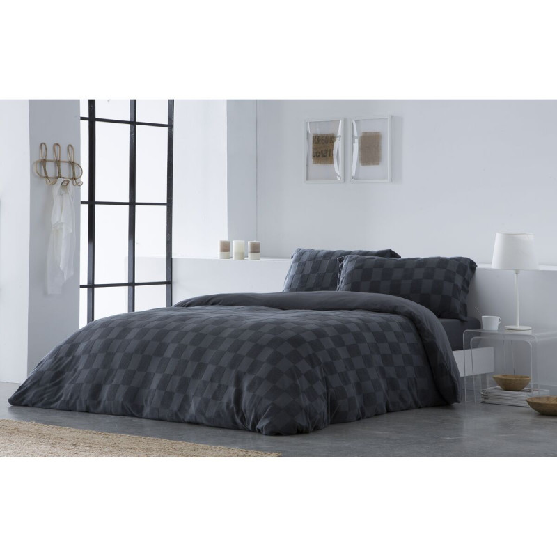 Image secondaire de Housse de Couette Naturals ELBA Gris foncé Lit ½ persones (220 x 220 cm)