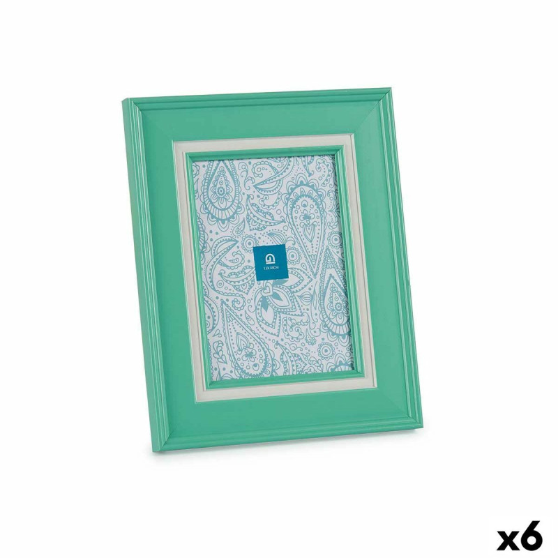 Cadre photo Verre Vert Plastique (6 Unités) (2 x 26 x 21 cm)