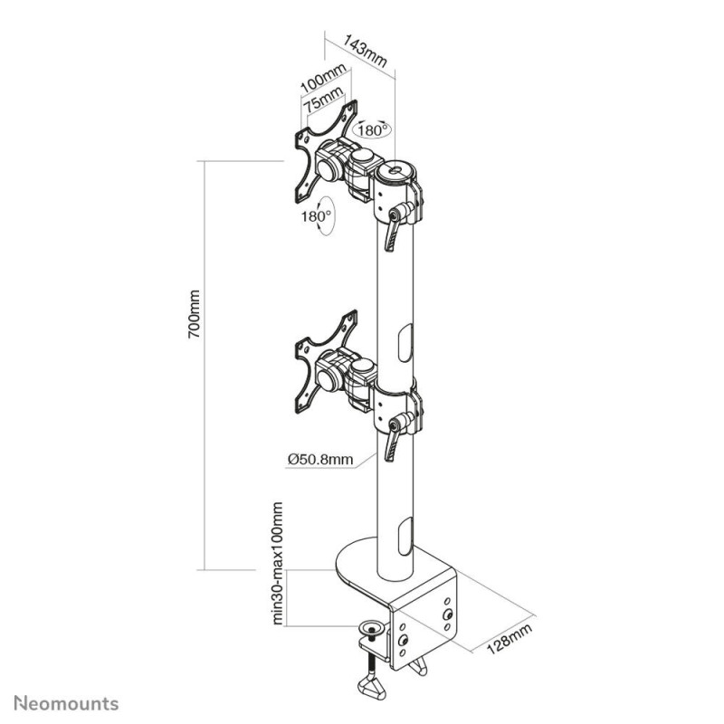 Image secondaire de Neomounts support de bureau à pince pour écran incurvé