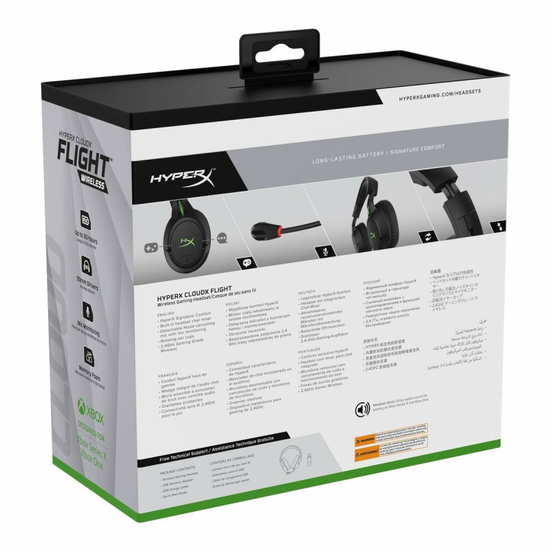 Image secondaire de Hyperx CloudX Flight - Casque pour jeux sans fil (vert noir) - Xbox