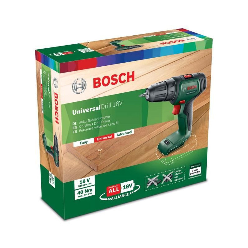 Image secondaire de Bosch Universal Drill 18V 1450 tr/min Sans clé 1,2 kg Noir, Vert