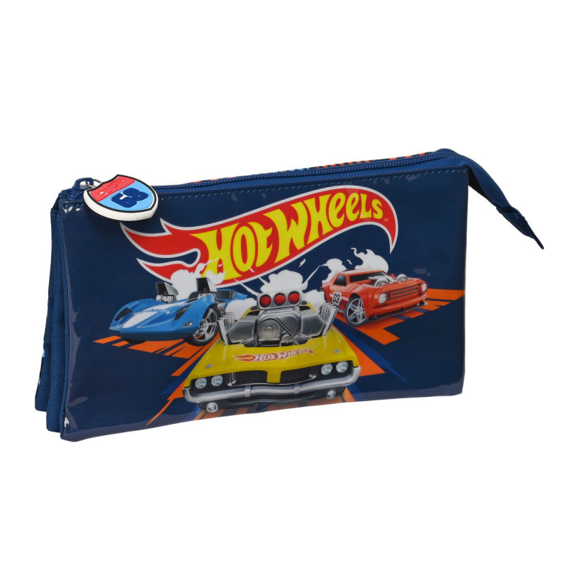 Trousse Fourre-Tout Triple Hot Wheels Speed club Orange Blue marine (22