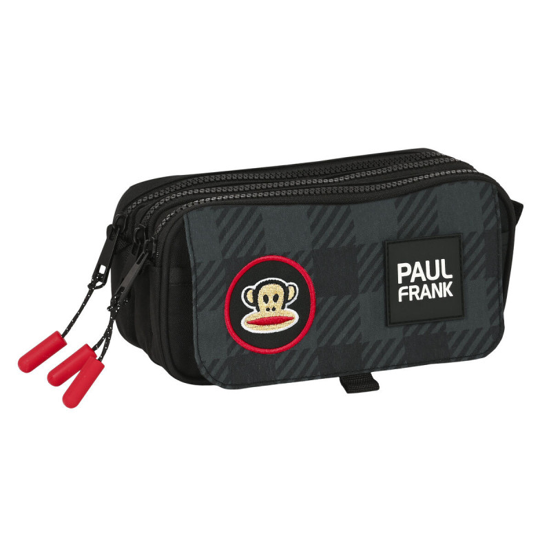 Trousse Fourre-Tout Triple Paul Frank Campers Noir (21,5 x 10 x 8 cm)