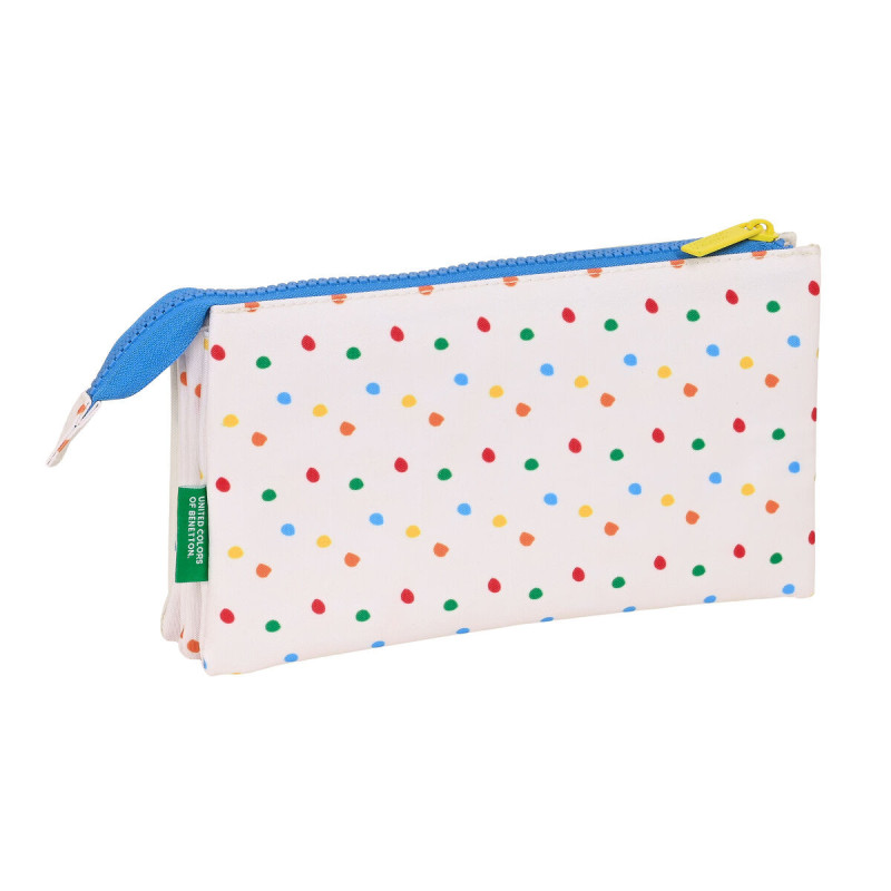 Image secondaire de Trousse Fourre-Tout Triple Benetton Topitos Blanc Naturel 22 x 12 x 3 cm