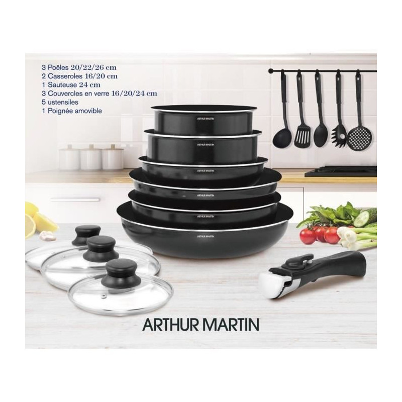 Image secondaire de Batterie de Cuisine Arthur Martin 15 Pièces