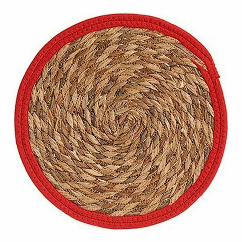 Image secondaire de Dessous de plat Naturel Rouge Fibre naturelle (30 x 1 x 30 cm) (48 Unités)