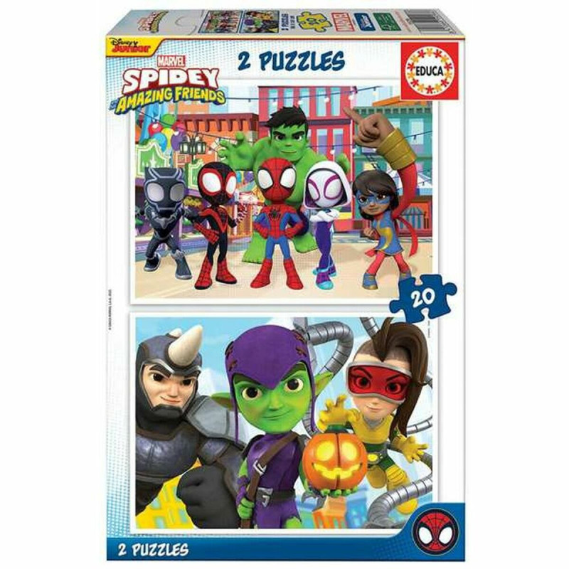 Set de 2 Puzzles Spidey Team up 20 Pièces 28 x 20 cm 