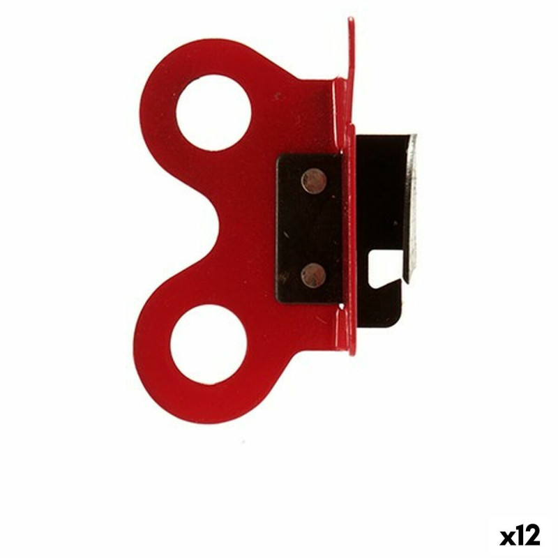 Ouvre-Boîte Rouge Noir Acier (5 x 6,7 x 2,5 cm) (12 Unités)