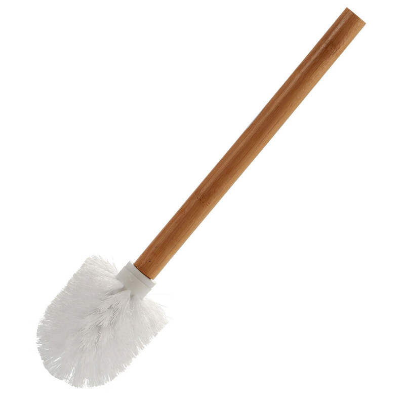 Image secondaire de Brosse de salle de wc Marron Blanc Bambou (8 x 35,5 x 8 cm) (24 Unités)