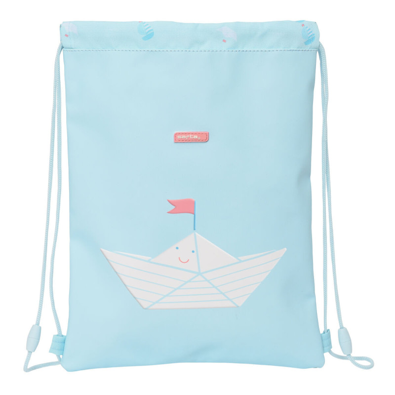 Sac à dos serré par des ficelles Safta Bleu 26 x 34 x 1 cm Bateau