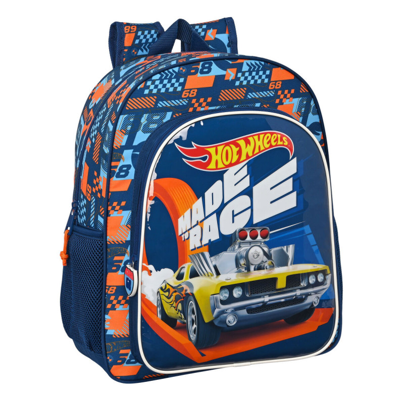 Cartable Hot Wheels Speed club Orange Blue marine (32 x 38 x 12 cm)