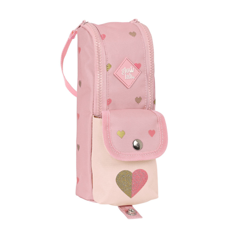 Fourre-Tout Glowlab Kids Hearts Rose clair 21 x 6 cm