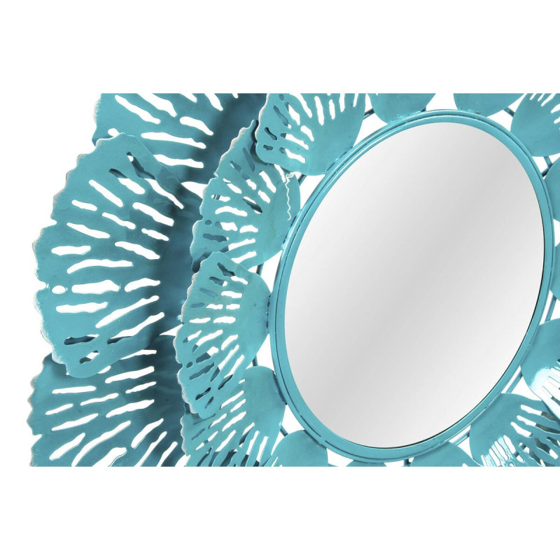 Image secondaire de Miroir mural DKD Home Decor Bleu Métal Corail Blanc 60 x 7 x 60 cm méditerranéen (2 Unités)